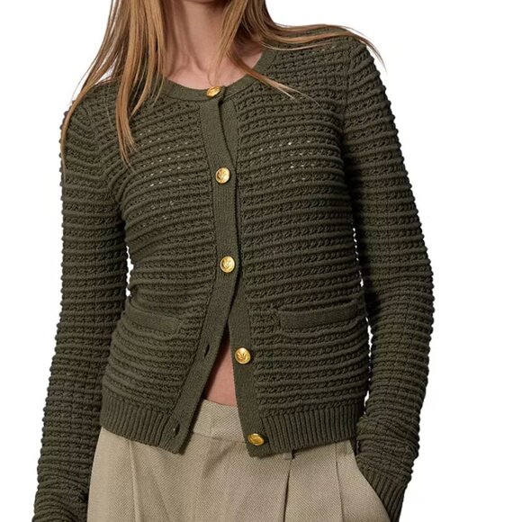 Rag & Bone Marlee Cardigan Army Green - Picture 1 of 7
